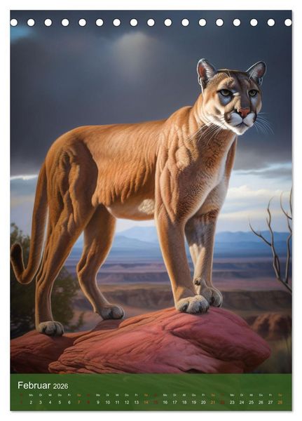 Produktbild: Wilde Raubkatzen (Tischkalender 2026 DIN A5 hoch), CALVENDO Monatskalender