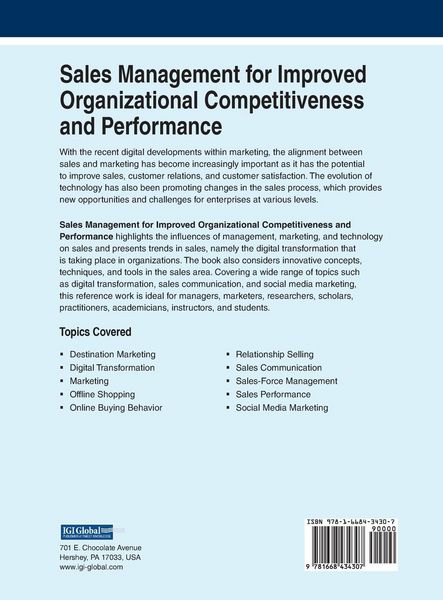 Produktbild: Sales Management for Improved Organizational Competitiveness and Performance