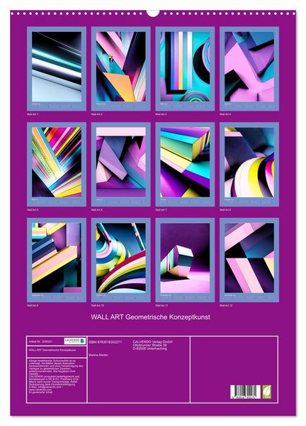 Produktbild: WALL ART Geometrische Konzeptkunst (Wandkalender 2026 DIN A2 hoch), CALVENDO Monatskalender