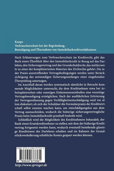 Produktbild: Verbraucherschutz bei der Begr&uuml;ndung, Beendigung und &Uuml;bernahme von Immobiliarkreditverh&auml;ltnissen