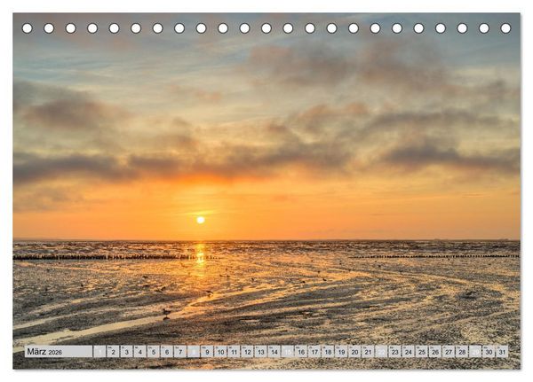 Produktbild: Wundersch&ouml;ne Nordsee - Faszinierende K&uuml;stenlandschaften (Tischkalender 2026 DIN A5 quer), CALVENDO Monatskalender