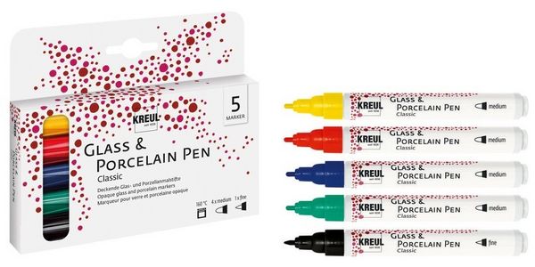 Produktbild: KREUL Glass & Porcelain Pen Classic 5er Set