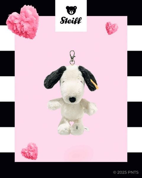 Steiff 024726 - Snoopy Anhänger, 15 cm, Plüsch-Hund aus der Comicserie Peanuts