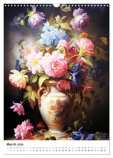 Produktbild: Blossoms & Vases (Wall Calendar 2026 DIN A3 portrait), CALVENDO 12 Month Wall Calendar