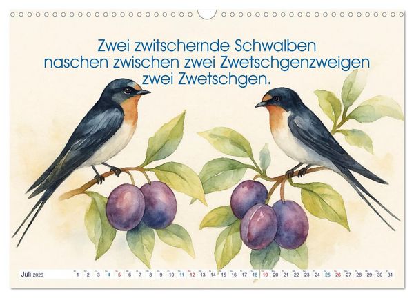 Produktbild: Zackige Zungenbrecher (Wandkalender 2026 DIN A3 quer), CALVENDO Monatskalender