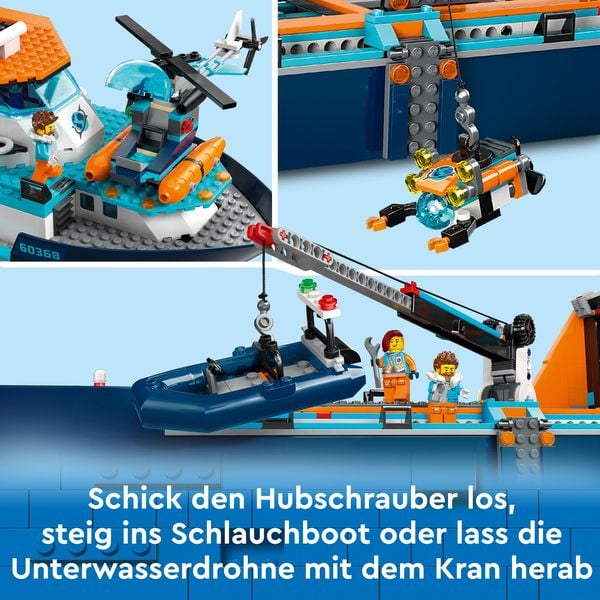 Produktbild: LEGO City 60368 Arktis-Forschungsschiff Set, großes Spielzeug-Boot
