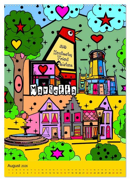 Produktbild: United States Pop Art von Nico Bielow (Wandkalender 2026 DIN A2 hoch), CALVENDO Monatskalender