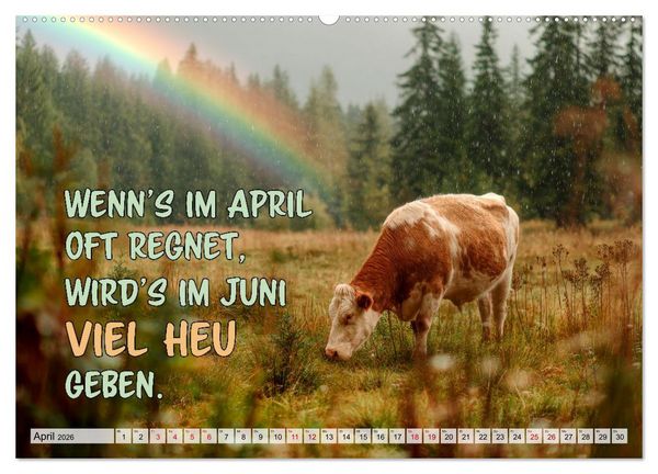Produktbild: Bauernweisheiten - Stimmen der Natur (hochwertiger Premium Wandkalender 2026 DIN A2 quer), Kunstdruck in Hochglanz