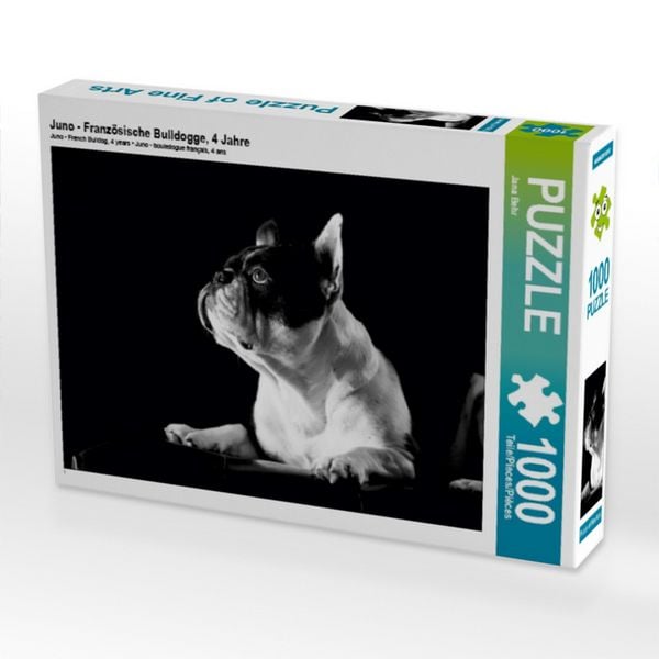 Produktbild: CALVENDO Puzzle Juno - Franz&ouml;sische Bulldogge, 4 Jahre 1000 Teile Puzzle quer | 1000 Teile Lege-Gr&ouml;&szlig;e 64 &times; 48 cm Foto-Puzzle f&uuml;r gl&uuml;ckliche Stunden