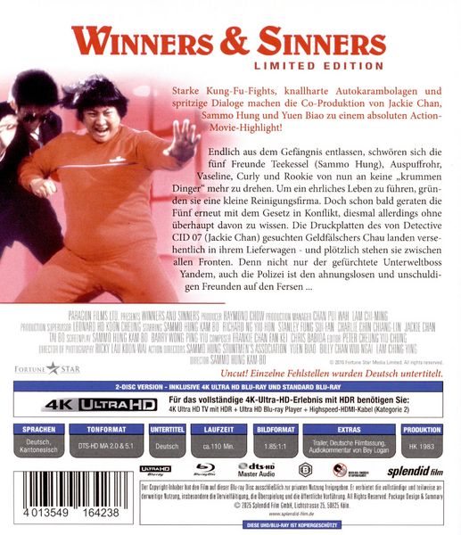 Produktbild: Winners and Sinners - Legacy Collection LTD. - 4K HDR 2-Disc Limited Edition (4K Ultra HD) (+ Blu-ray)