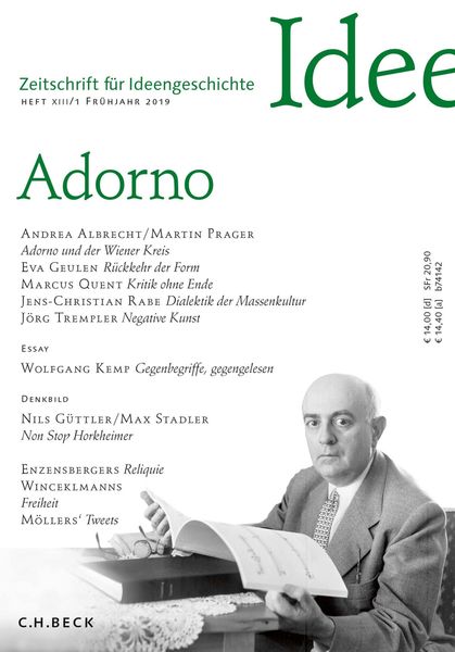Produktbild: Zeitschrift f&uuml;r Ideengeschichte Heft XIII/1 Fr&uuml;hjahr 2019