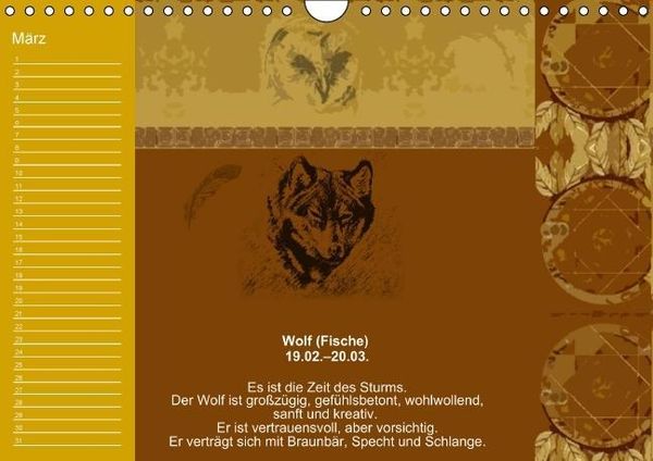 Produktbild: Indianisches Horoskop / Geburtstagskalender (Wandkalender immerw&auml;hrend DIN A4 quer)