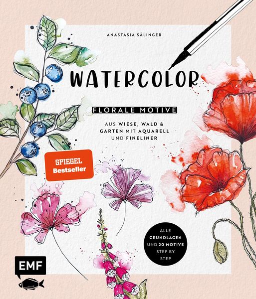 Produktbild: Watercolor - Florale Motive aus Wiese, Wald & Garten mit Aquarell und Fineliner