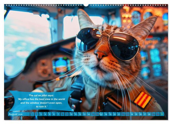 Produktbild: Funny charming animals as pilots (High Quality Premium Wall Calendar 2026 DIN A2 landscape),CALVENDO 12 Month Wall Calendar