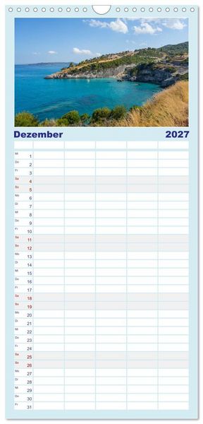 Produktbild: Familienplaner 2027 - Zakynthos - die liebenswerte Insel mit 5 Spalten (Wandkalender, 21 x 45 cm) CALVENDO
