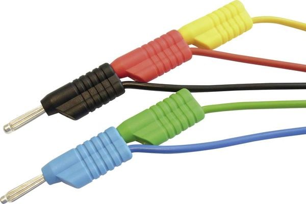Produktbild: VOLTCRAFT MS 4250S Messleitungs-Set Lamellenstecker 4 mm Lamellenstecker 4 mm 1.00 m Rot, Schwarz, Blau, Gr&uuml;n, Gelb 1 St.