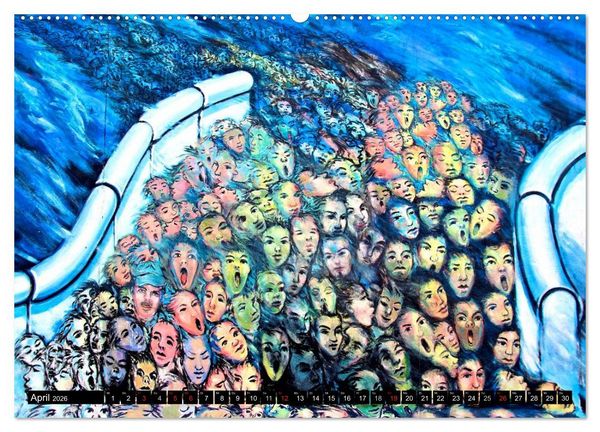 Produktbild: Berlin - Die East Side Gallery (hochwertiger Premium Wandkalender 2026 DIN A2 quer), Kunstdruck in Hochglanz
