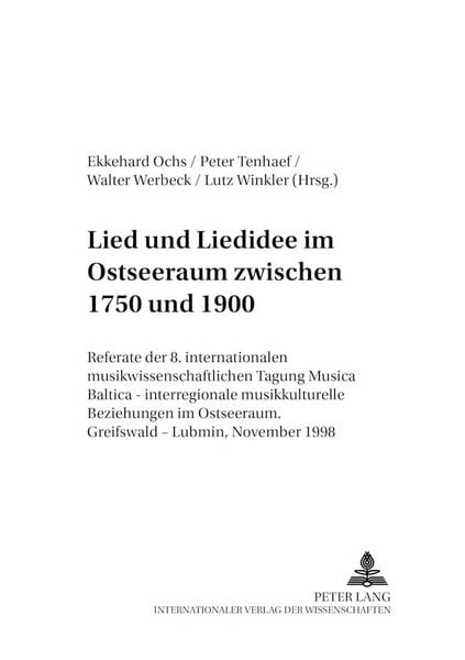 Produktbild: Lied und Liedidee im Ostseeraum zwischen 1750 und 1900