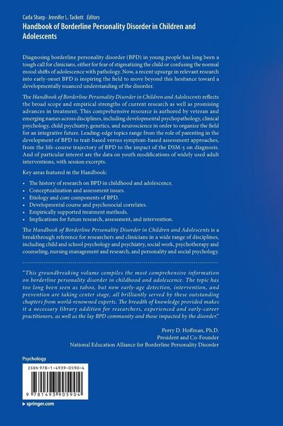 Produktbild: Handbook of Borderline Personality Disorder in Children and Adolescents