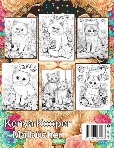 Produktbild: Katzen Malbuch - Cat Color - Katzen Blumen Garten - Malbuch Zur Entspannung und Stressabbau