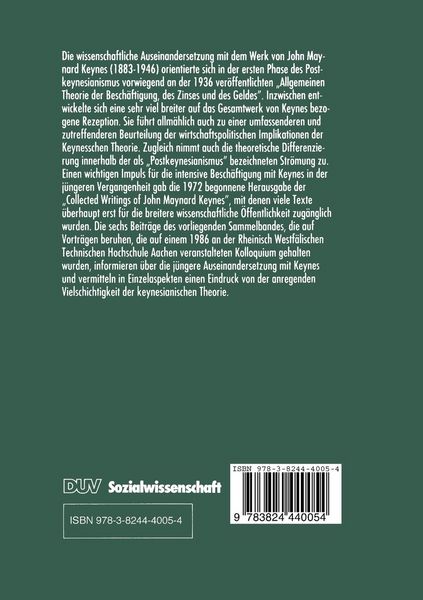 Produktbild: Keynes aus nachkeynesscher Sicht