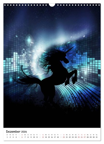 Produktbild: Einhorn und Pegasus (Wandkalender 2026 DIN A3 hoch), CALVENDO Monatskalender