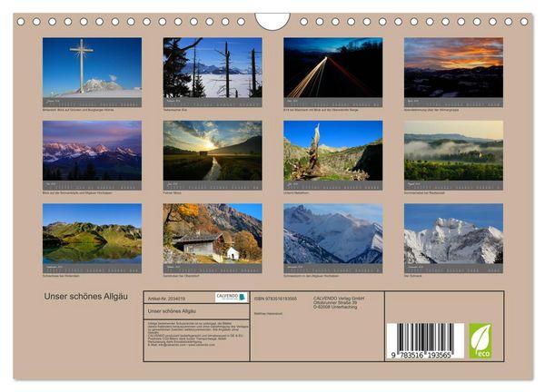 Produktbild: Unser sch&ouml;nes Allg&auml;u (Wandkalender 2026 DIN A4 quer), CALVENDO Monatskalender