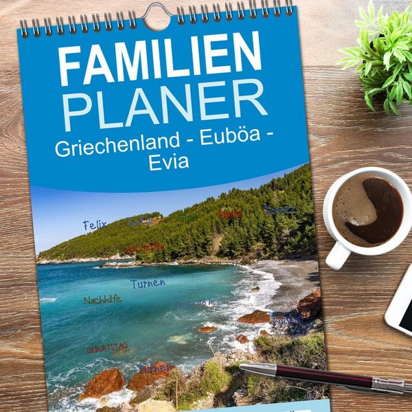 Produktbild: Familienplaner 2026 - Griechenland - Eub&ouml;a - Evia mit 5 Spalten (Wandkalender, 21 x 45 cm) CALVENDO