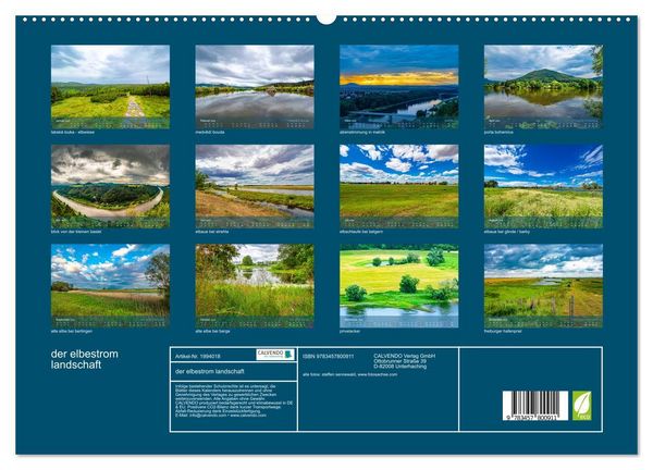 Produktbild: der elbestrom landschaft (Wandkalender 2026 DIN A2 quer), CALVENDO Monatskalender