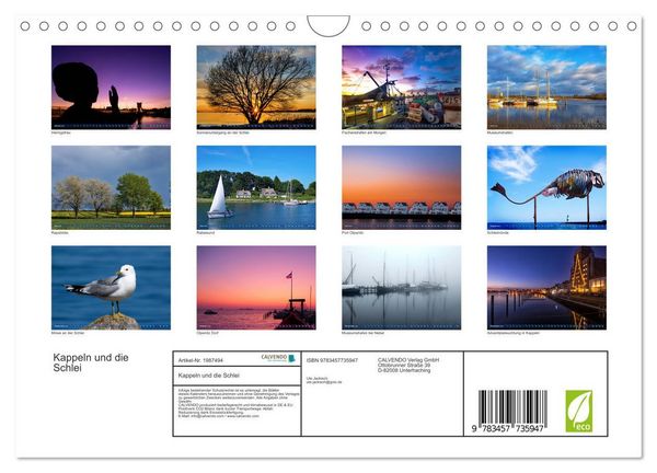 Produktbild: Kappeln und die Schlei (Wandkalender 2026 DIN A4 quer), CALVENDO Monatskalender