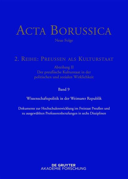 Produktbild: Wissenschaftspolitik in der Weimarer Republik
