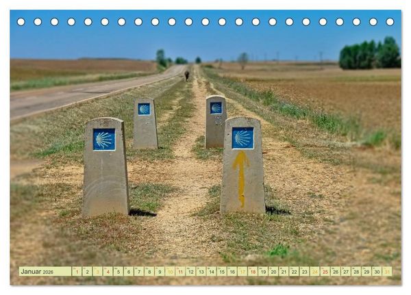 Produktbild: Jakobsweg - pilgern auf dem Camino de Santiago (Tischkalender 2026 DIN A5 quer), CALVENDO Monatskalender