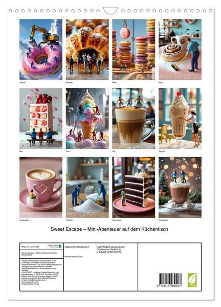 Produktbild: Sweet Escape &ndash; Mini-Abenteuer auf dem K&uuml;chentisch (Wandkalender 2027 DIN A3 hoch), CALVENDO Monatskalender