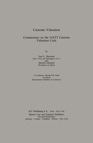 Produktbild: Customs Valuation