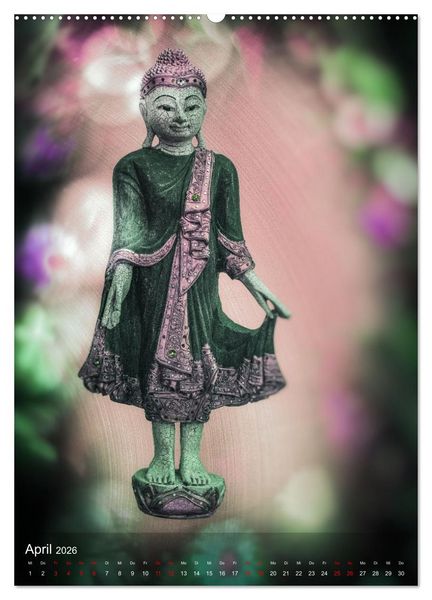 Produktbild: Die Welt mit Buddha (hochwertiger Premium Wandkalender 2026 DIN A2 hoch), Kunstdruck in Hochglanz
