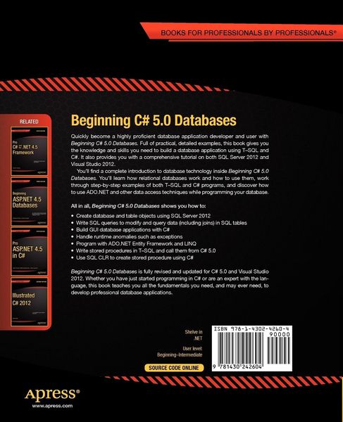 Produktbild: Beginning C# 5.0 Databases