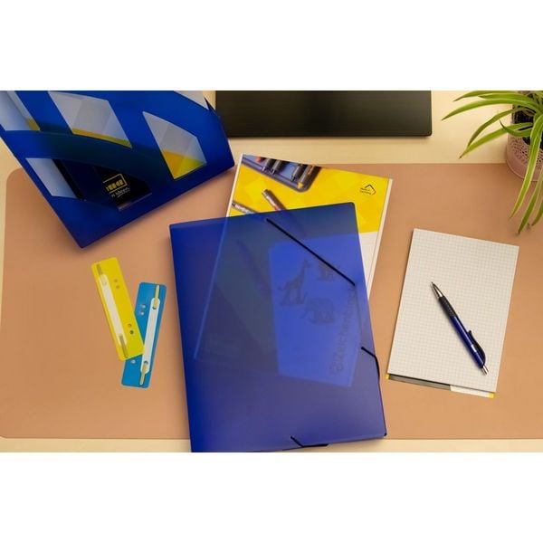 Produktbild: Idena Heftbox PP mit Gummizug transluzent blau DIN A4