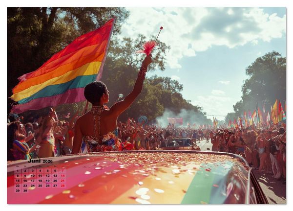 Produktbild: LGBTQ Pride - Regenbogenzeit, der Kalender f&uuml;r Vielfalt und Liebe (Tischkalender 2026 DIN A5 quer), CALVENDO Monatskalender