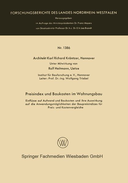 Produktbild: Preisindex und Baukosten im Wohnungsbau