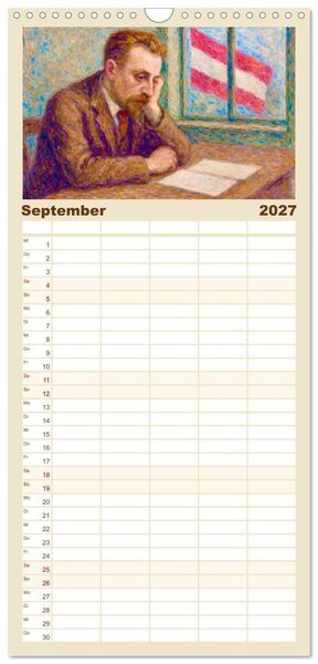 Produktbild: Familienplaner 2027 - Rainer Maria Rilke. Sein Leben, seine Werke mit 5 Spalten (Wandkalender, 21 x 45 cm) CALVENDO