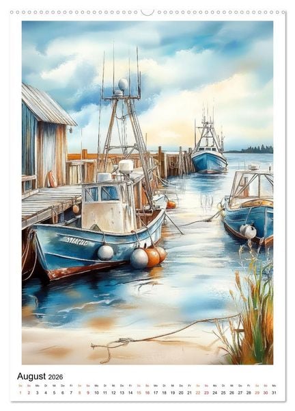 Produktbild: Maritimes Leben im Hafen (Wandkalender 2026 DIN A2 hoch), CALVENDO Monatskalender
