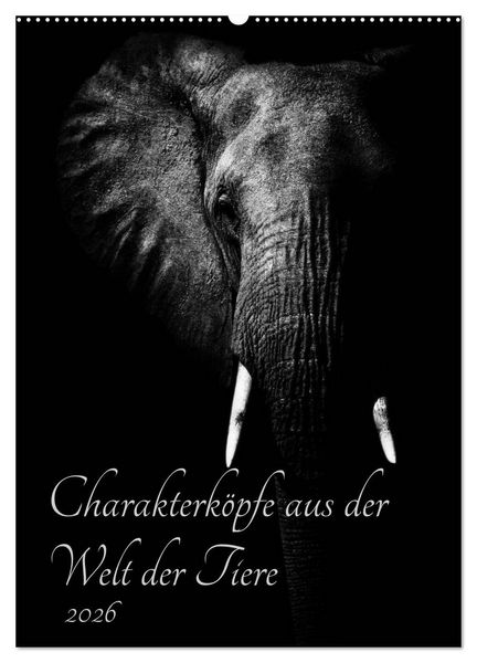 Charakterköpfe aus der Welt der Tiere (Wandkalender 2026 DIN A2 hoch), CALVENDO Monatskalender