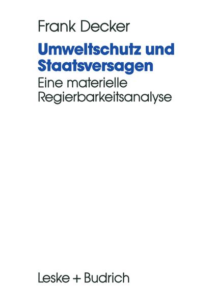 Produktbild: Umweltschutz und Staatsversagen