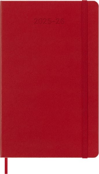 Produktbild: Moleskine 18 Monate Wochen Notizkalender 2025/2026, L/A5, 1 Wo = 1 Seite, Rechts linierte Seite, Fester Einband, Scharlachrot