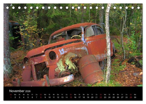 Produktbild: Schrottautos im Kyrk&ouml; Mosse (Tischkalender 2026 DIN A5 quer), CALVENDO Monatskalender