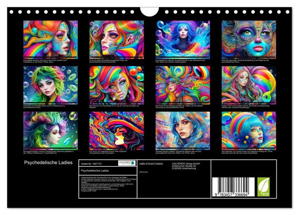 Produktbild: Psychedelische Ladies (Wandkalender 2026 DIN A4 quer), CALVENDO Monatskalender