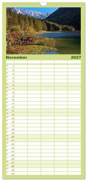 Produktbild: Familienplaner 2027 - Mittenwald - Perle des Werdenfelser Landes mit 5 Spalten (Wandkalender, 21 x 45 cm) CALVENDO