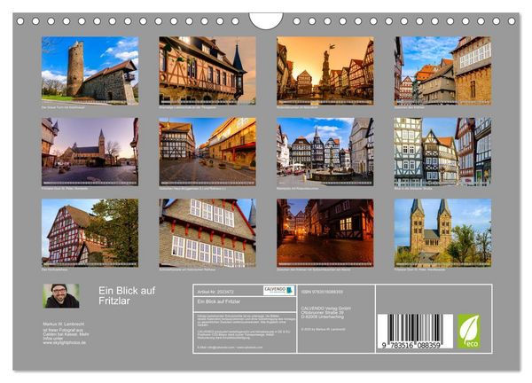 Produktbild: Ein Blick auf Fritzlar (Wandkalender 2026 DIN A4 quer), CALVENDO Monatskalender
