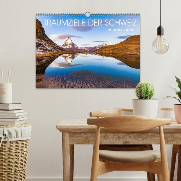Produktbild: TRAUMZIELE DER SCHWEIZ Impressionen (Wandkalender 2026 DIN A3 quer), CALVENDO Monatskalender