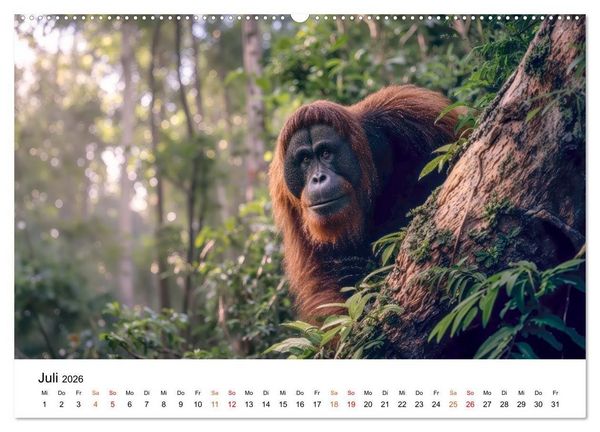 Produktbild: Orang Utans - Leben in den Baumkronen (hochwertiger Premium Wandkalender 2026 DIN A2 quer), Kunstdruck in Hochglanz